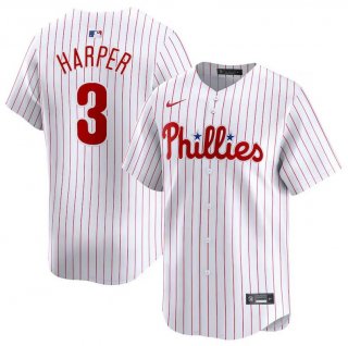 Philadelphia Phillies #3 Bryce Harper White Home Limited Stitched Jersey