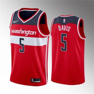 Wizards #5 Johnny Davis Red Icon Edition Stitched Jersey