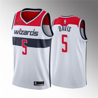 Wizards #5 Johnny Davis White Icon Edition Stitched Jersey