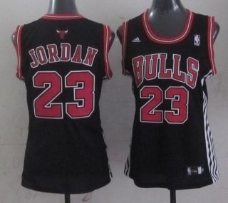 Bulls #23 Michael Jordan Black Women Fashion Stitched NBA Jersey