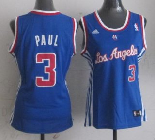 Clippers #3 Chris Paul Blue Women Fashion Stitched NBA Jersey