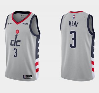 Washington Wizards #3 Bradley Beal Gray City Edition New Uniform 2020-21 Stitched