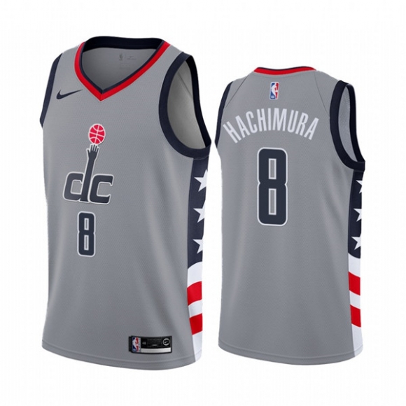 Washington Wizards #8 Rui Hachimura Gray City Edition New Uniform 2020-21 Stitched