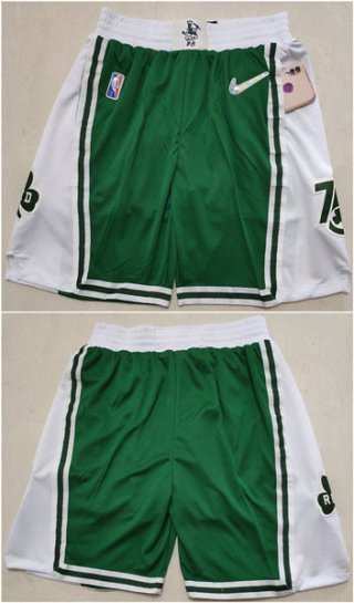 Boston Celtics Green-White 75th Anniversary Shorts (Run Small) 2