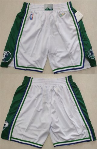 Dallas Mavericks White-Green 75th Anniversary Shorts (Run Small)