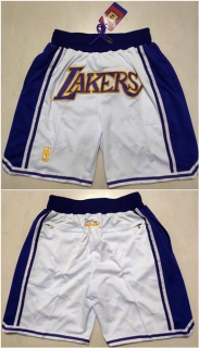Los Angeles Lakers White Shorts (Run Small)