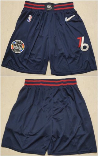 Philadelphia 76ers Navy 75th Anniversary Shorts (Run Small)