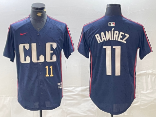 Cleveland Guardians Active Player Custom Navy 2024 City Connect Limited Stitched 6