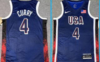 2024 Paris Olympic USA#4curry blue jersey