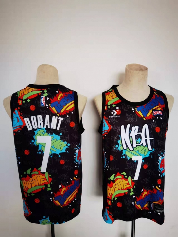 Brooklyn Nets Keven Durant 2022 NBA All-Star Jersey Kit Pop Culture Street Art Black.