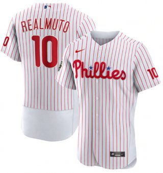 Philadelphia Phillies #10 J.T. Realmuto White 2022 World Series Flex Base Stitched