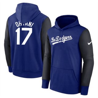 Los Angeles Dodgers #17 Shohei Ohtani Royal Black Name & Number Pullover Hoodie