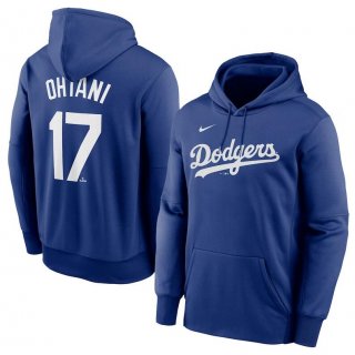 Los Angeles Dodgers #17 Shohei Ohtani Royal Name & Number Pullover Hoodie 3
