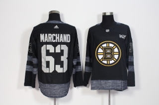 Adidas Boston Bruins #63 Brad Marchand Black 1917-2017 100th Anniversary Stitched NHL3