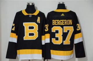 Boston Bruins #37 Patrice Bergeron Black Alternate 2019 Stitched NHL Jersey