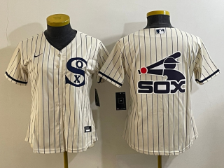 Chicago White Sox Cream Team Big Logo Stitched Jersey(Run Small) 03