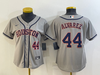 Women's Houston Astros #44 Yordan Alvarez Gray Cool Base Stitched Baseball Jersey(Run
