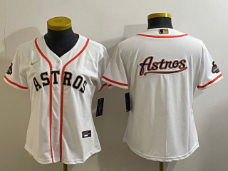 Women's Houston Astros White 2023 Gold Collection With World Serise Champions Patch Team 2