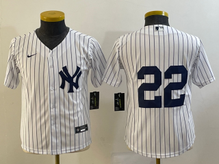 Women's New York Yankees #22 Harrison Bader White Cool Base Stitched Jersey(Run Small)