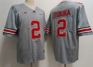 Ohio State Buckeyes #2 Emeka Egbuka gray jersey