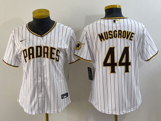 Women's San Diego Padres #44 Joe Musgrove White Stitched Baseball Jersey(Run Small)