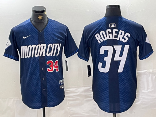 Detroit Tigers #34 blue city jersey 2