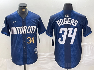 Detroit Tigers #34 blue city jersey 3