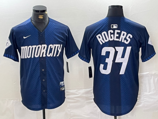 Detroit Tigers #34 blue city jersey 4