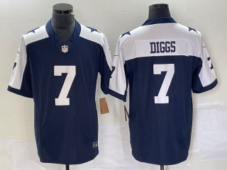 Dallas Cowboys #7 Trevon Diggs thanksgiving Navy 2023 F.U.S.E