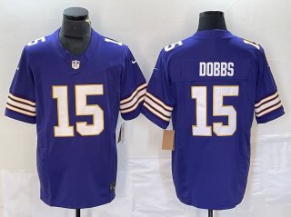 Minnesota Vikings #15 Josh Dobbs Purple 2023 F.U.S.E. Vapor Untouchable Limited