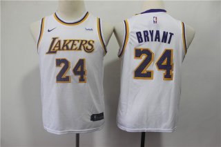 Men's Los Angeles Lakers #24 Kobe Bryant white youth jersey