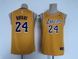 Men's Los Angeles Lakers #24 Kobe Bryant yellow youth jersey