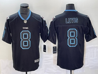 Tennessee Titans #8 Will Levis black lights out jersey
