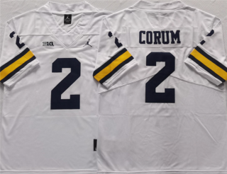 Michigan Wolverines #2 CORUM White Stitched Jersey