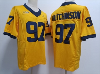 Michigan Wolverines #97 Aidan Hutchinson gold jersey