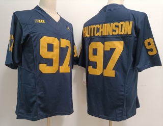 Michigan Wolverines #97 Aidan Hutchinson navy jersey