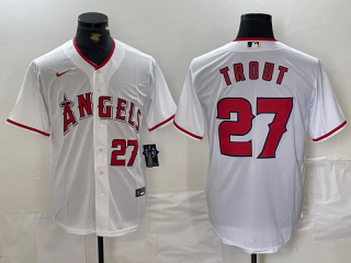 Los Angeles Angels #27 Mike Trout White Home Limited Baseball Stitched Jersey