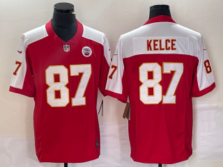 Kansas City Chiefs #87 Travis Kelce Red White 2023 F.U.S.E. Vapor Untouchable