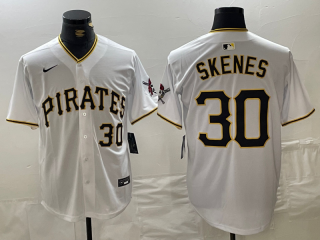 Pittsburgh Pirates #30 Paul Skenes White Cool Base Stitched Baseball Jersey