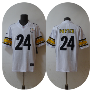 Men's Pittsburgh Steelers #24 Joey Porter Jr. White 2023 Draft Vapor Untouchable Limited
