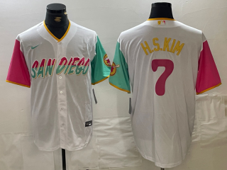 San Diego Padres #7 Ha-Seong Kim white City Connect Cool Base Stitched Baseball 2