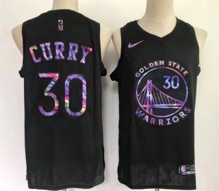 Golden State Warriors #30 Stephen Curry Black Stitched Basketball Jersey
