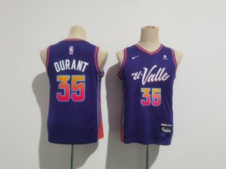 Youth Phoenix Suns #35 Kevin Durant Purple City Edition Stitched Basketball Jersey
