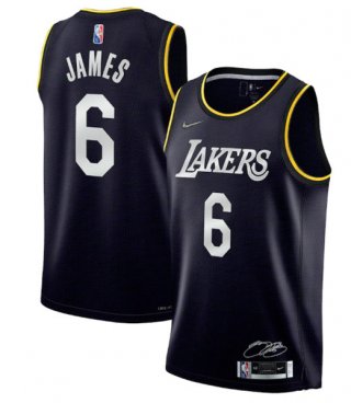Los Angeles Lakers #6 LeBron James 2022 Black 75th Anniversary Select Series MVP