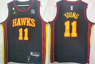 Atlanta Hawks #11 Trae Young Black Stitched Jersey