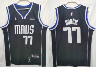 Dallas Mavericks #77 Luka Doncic Black Stitched Jersey