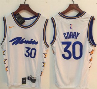 Golden State Warriors #30 Stephen Curry White Stitched Jersey