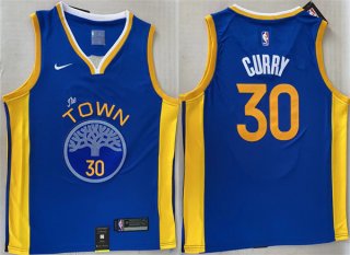 Golden State Warriors #30 Stephen Curry Royal Stitched Jersey
