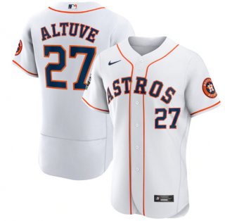 Houston Astros #27 Jose Altuve White 2022 World Series Flex Base Stitched Baseball