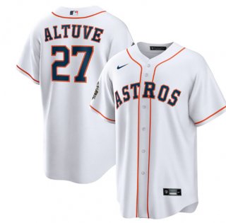 Houston Astros #27 Jose Altuve White 2022 World Series Home Stitched Baseball Jersey